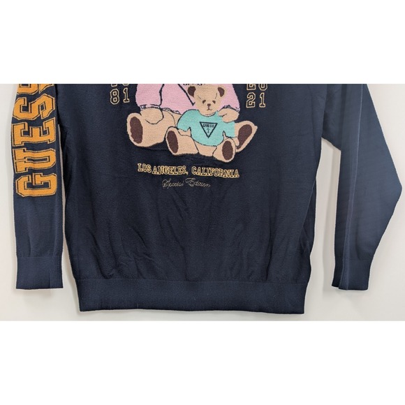 Guess Originals Bear Knit Sweater Women's size XL Embroidered Special Edition - Picture 4 of 10